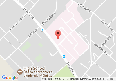 mapa - Pražská 528, Mělník, 276 01